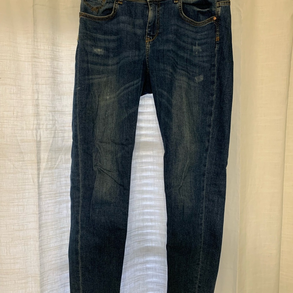 Zara Women's Straight Leg Jeans - Dark Blue